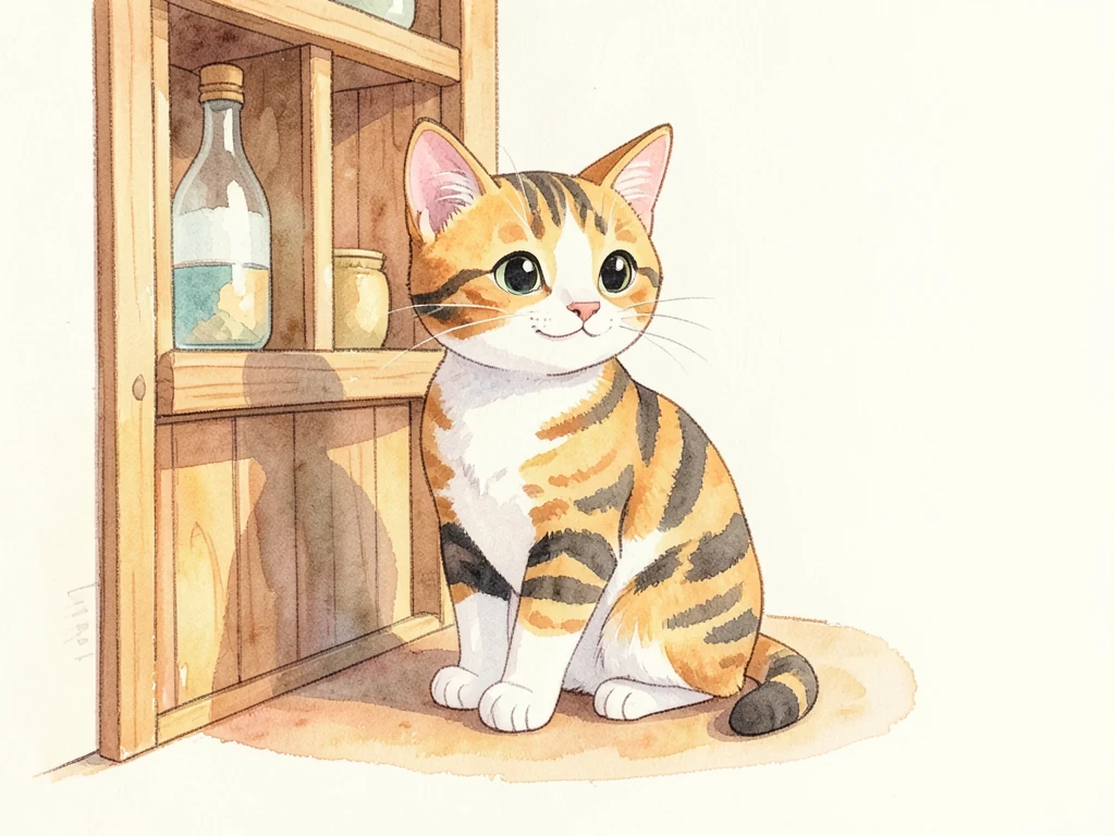 Кот сидит в кладовке и ждёт.